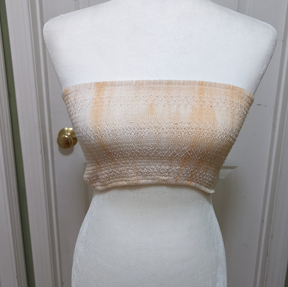Beige Strapless Bandeau Top